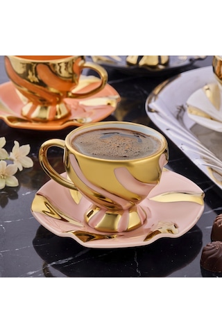 Aryıldız Gema 6 Kişilik 12 Parça Kahve Fincan Takımı 90 Ml Çok Renkli