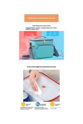 Büyükkapasiteli Taştan Olabilir Termalçanta Bentle Öğeğiçantası Açık Piknik Çantası-mavi Mavi