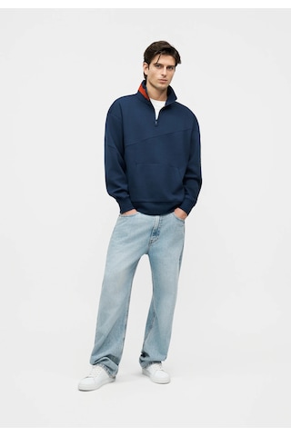 Tommy Hilfiger Yarım Fermuar Dik Yaka Sweatshirt Lacivert