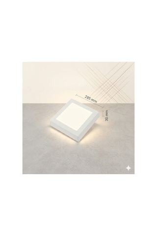 24w Sıva Üstü Kare Led Panel 6500k Beyaz Işık 285x285mm 30mm 2 Li Paket Tavan Armatürü .