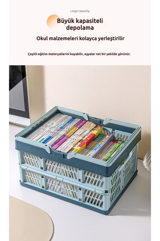 Snapbuy Katlanır Sepet, Alışveriş, Piknik, Market, Taşıma, Depolama Ve Kamp İçin Uygundur Ekstra Büyük Boy Mavi