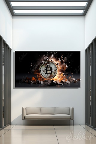 Yatay Kanvas Tablo Tekli Ofis Broker Bankacılık Yatırım Kripto Para Bitcoin Borsa Forex 2907