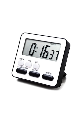 Gaman Alarmlı Dijital Öğrenci Sınav Kronometresi 24 Saat Geri Sayım Cihazı Saat - Alarm/kronometre Siyah-beyaz