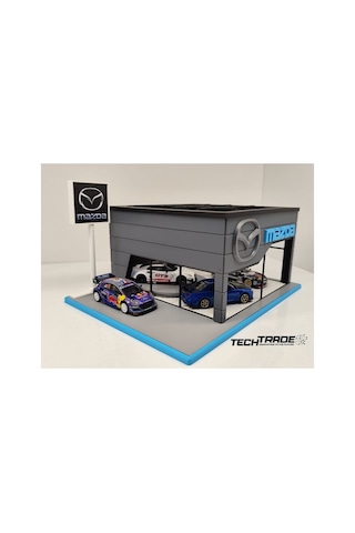 Mazda Diecast Showroom Garaj Diorama 1:64 Ölçek