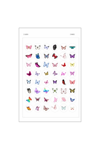 Kelebek Figür Etiket 96 Adet 3 x 3 CM