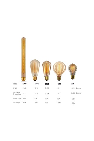 T300 Rustik Led Ampul 8w E27 Duy 2200k Amber Cam Vintage 30 Cm