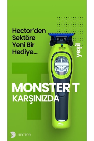 Hector Monster T - Profesyonel Sıfırlama Ve Sakal Kesim Makinesi - Yeşil