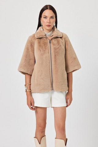 Cecilia Camel Kadın Tüylü Mont 001