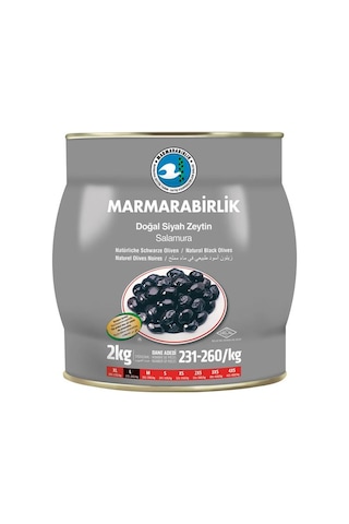 Marmarabirlik Doğal Salamura 231-260 KB L Siyah Zeytin Teneke 2 KG Marmarabirlik Doğal Salamura 231-260 KB L Siyah Zeytin Teneke 2 KG