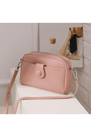 Pembe Küçük Çanta Kadın Moda Messenger Çanta Basit Küçük Kare Çanta Çok Yönlü Omuz Çantası Moda Pembe