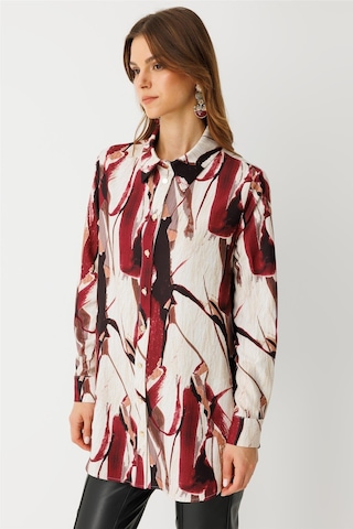 Esswaap Desenli Tunik Bordo Bordo