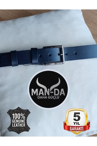 Man-da Deri Manda Derisi Erkek Kemer Lacivert