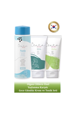 C'enta Beauty Olgun Ciltler İçin Gece Kremi 50 ML + Gündüz Kremi 50 ML + Tonik 200 ML