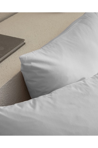 Madame Coco Manon %100 Pamuk Ranforce Düz 2'li Yastık Kılıfı Seti - Gri Gri