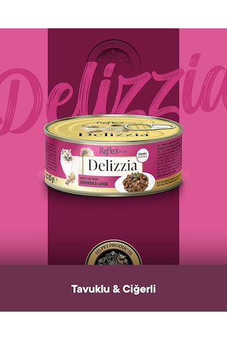 Reflex Plus Delizzia Yetişkin Tavuklu-ciğerli Gravy Kedi Maması 6x85 Gram