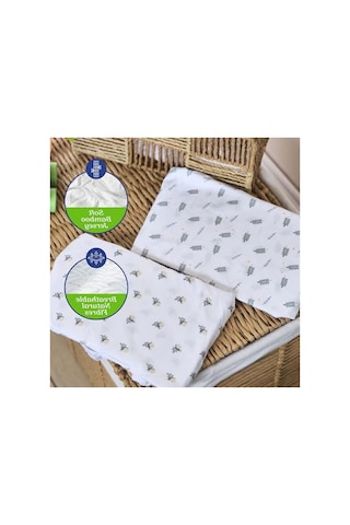 İki Parça Bambu Çarşaf Seti - Baby Hug Greenery