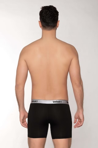Dowry Erkek Modal Boxer Logo Lastikli Uzun Siyah Siyah