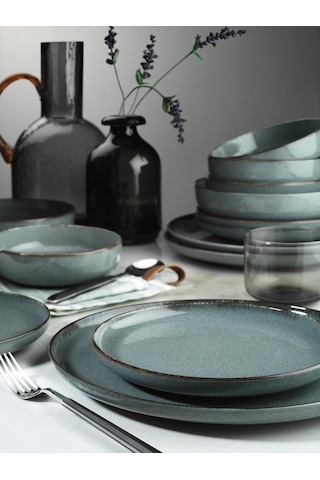Kütahya Porselen Pearl Mood 24 Parça Yemek Takımı Mavi