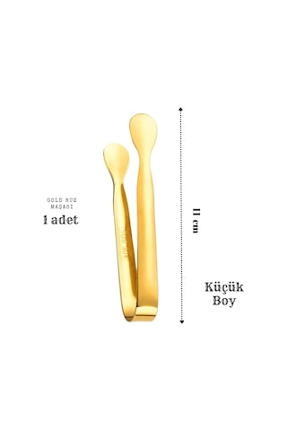 Perlotus 304 Çelik Mini Gold 11 Cm Buz Ve Şeker Maşası