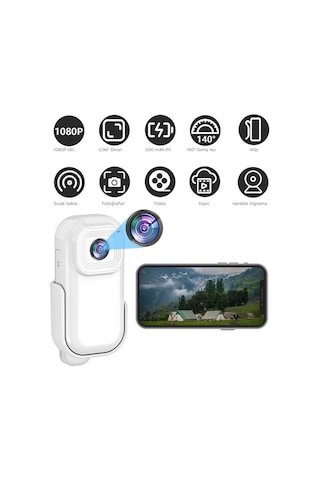 Torima Cmr-27 Beyaz 1080p Hd Kayıt, 140 Geniş Açı, Klips Tasarımlı Giyilebilir Aksiyon Kamerası
