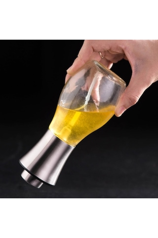 Paslanmaz Çelik Başlıklı Cam   Spray Yağdanlık