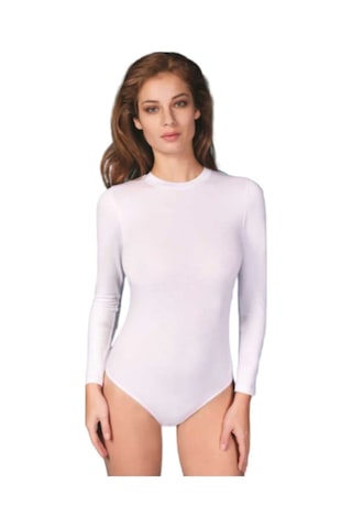 Berrak Uzun Kollu Zıbın Çıtçıtlı Body Beyaz
