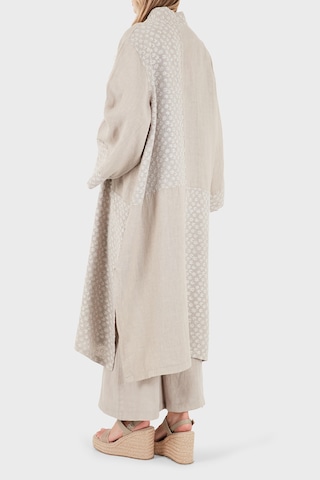 Via Dante % 100 Keten Brode İşlemeli Kimono Bayan Kimono 69912196 Vizon VİZON
