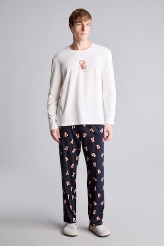 Defacto Regular Fit Baskılı Uzun Kollu 2li Pijama Takımı I3176ax26auer98 Ekru-er98