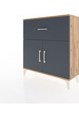 Arges Şifonyer Tek Raflı Tek Çekmeceli 2 Kapaklı 88x30x96 Çam... Çam