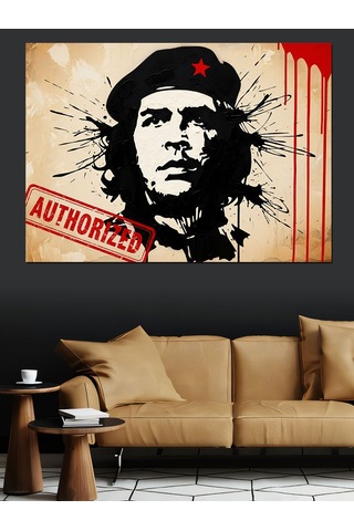 Che Guevara Portre Grafiti Dekoratif Kanvas - Mdf Ahşap Tablo