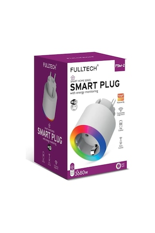 Fulltech Smart Plug FSM-2 2.4 G Wi-Fi RGB Işıklı Akım Korumalı Akıllı Priz