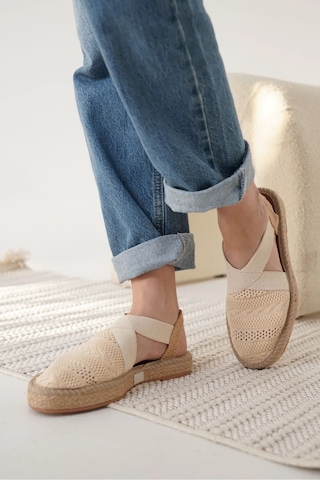 Trendella Kadın Bej Espadril Ayakkabı Tr19my01c Kırmızı