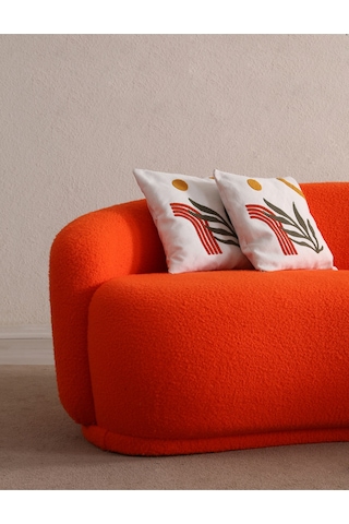 Riva Fasülse Koltuk 3 Lü Kanepe Turuncu