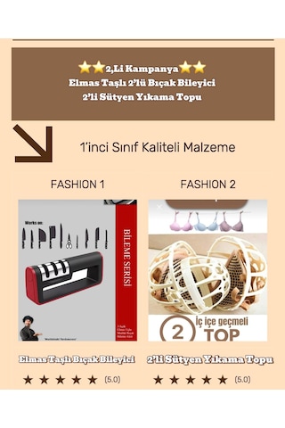 2'li Set Bıçak Bileyici Ve 2 Adet Sütyen Yıkama Topu Beyaz