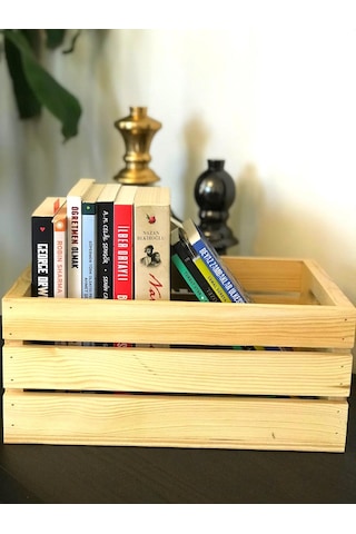 Masif Ahşap Sandık - Saklama Depolama Ve Düzenleme Için Tahta Kutu Çok Amaçlı Organizer - Wooden Box Ahşap