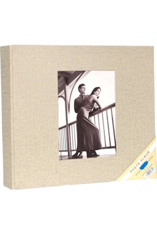 Aledo 10x15cm 500'lük Klasörlü Koton Desenli Fotoğraf Albümü-krem