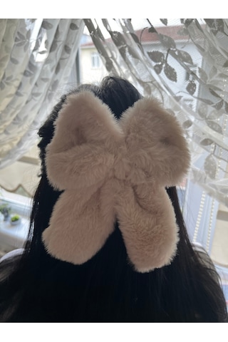 Peluş Fiyonk Toka Krem