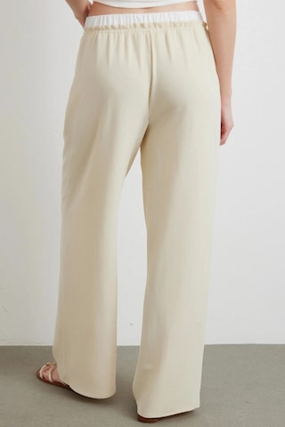 Meine Liebe Unterwäsche Bel Bantlı Wide Leg Rahat Pantolon Krem