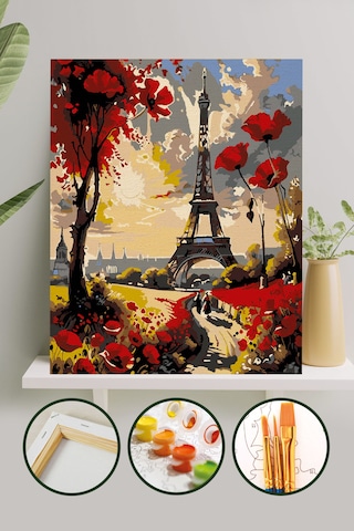 Sayılarla Boyama Tuval Seti 40x50 Cm - Eyfel Kulesi