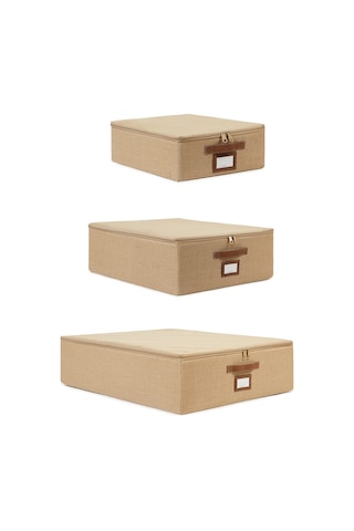 Ocean Home Textile 3'lü Jüt Destekli Hurç Set 31 x 38 x 12 + 45 x 55 x 18 + 55 x 70 x 18 cm