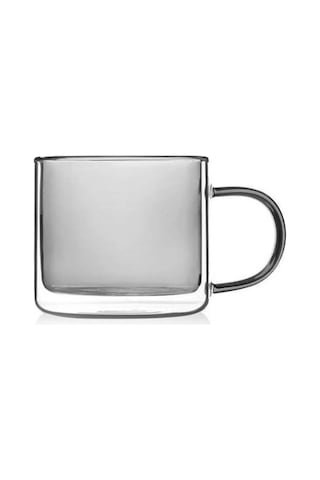 Cam Çift Cidarlı Kupa Grey 250ml Cam0323