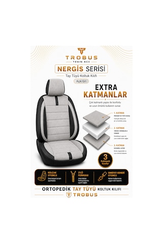 Fiat Fiorino 2007 Sonrası Uyumlu Nergis Serisi Gri Siyah Ortopedik Tay Tüyü Koltuk Kılıfı