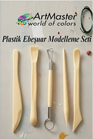 Plastik Ebeşuar Modelleme Seti 5 Li 1 Paket Plastik Kil Seramik Oyma Modelleme Modelaj Seti Heykel Oyma