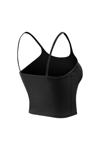 Wezone Kadınlar İçin Yoga Ve Sporda Rahatlık Sağlayan Spagetti Askılı Kolsuz Kısa Tişört SiYAH Siyah