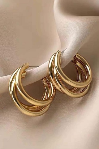 By Zeyna Aksesuar Kadın Vip Seri Ay Model Küpe Zrk00587-5048 Altın