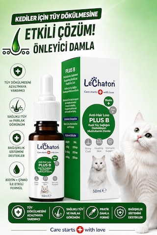Kedi Tüy Döküm Dökülmesi Önleyici Engelleyici Damla Kediler Için Biyotin Multivitamin 50ml