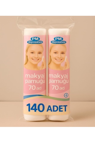 Nistabolje 2 Paket 140 Adet Makyaj Temizleme Pamuğu Pedi Pamuk