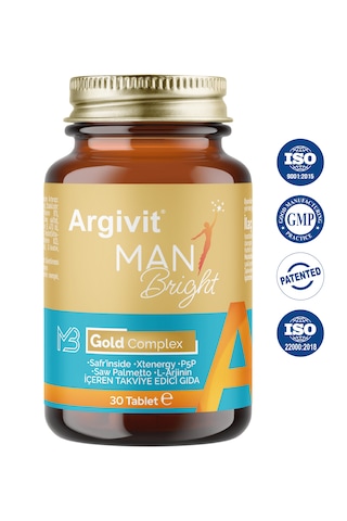 Argivit Man Bright Tablet 30 Tablet 3'lü Paket
