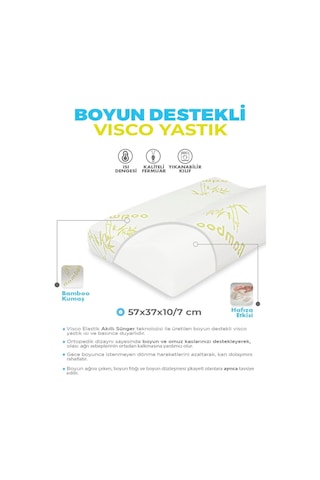 WhiteBlanco Bamboo Boyun Destekli Ortopedik Yastık Visco Yastık Class-bambooıı Krem