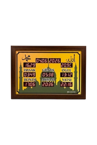 Ezan Okuyan Saat 33x23 Cm Kumandalı Yan Tasarım - Dmr-28 Gold 83876288